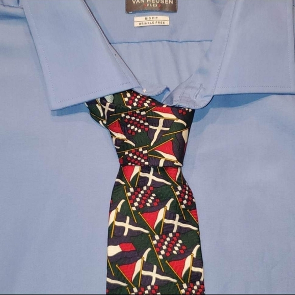 Vintage VTG Tommy Hilfiger logo flag neck tie - Picture 6 of 9